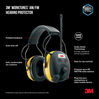 3M Worktunes AM/FM Hearing Protector, 90541H1-DC-PS