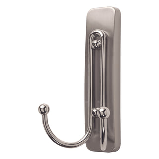 Command Large Brushed Nickel Double Hook, 17036BN-ES, 1 Hook, 1 Strip