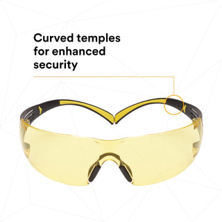 3M SecureFit Safety Glasses SF403SGAF-YEL, Yellow/Black