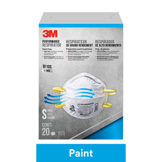 3M Performance Paint Prep Respirator N95 Particulate, 8110SP20-DC, SizeSmall