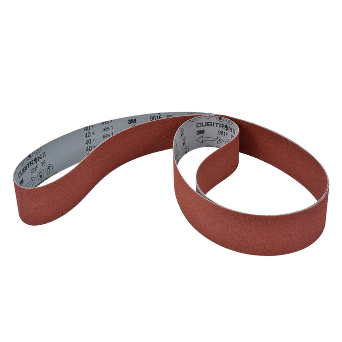 3M Cubitron II Cloth Belt 981F, 2 x 72 in, 36+, YF-weight, Film-lok