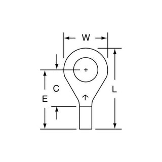 3M Non-Insulated Brazed Seam Ring Tongue Terminal, 11-2S-W, Max. Temp.347 °F