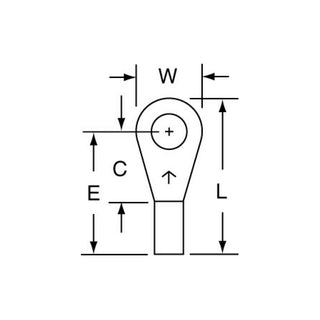 3M Non-Insulated Brazed Seam Ring Tongue Terminal, 11-8-W, Max. Temp.347 °F