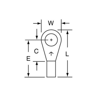 3M Non-Insulated Brazed Seam Ring Tongue Terminal, L-11-10-W