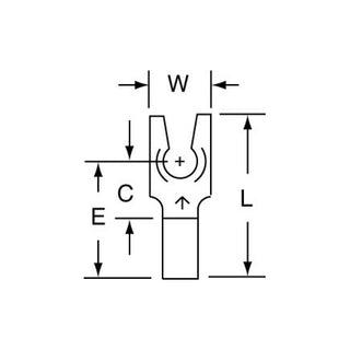 3M Non-Insulated Brazed Seam Fork Terminal, 31-6-W