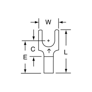 3M Non-Insulated Brazed Seam Fork Terminal, 31-10-W