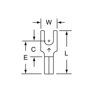 3M Non-Insulated Butted Seam Block Fork Terminal, BS-31-6S