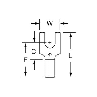 3M Non-Insulated Butted Seam Block Fork Terminal, BS-31-6