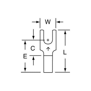 3M Non-Insulated Brazed Seam Block Fork Terminal, BS-31-6S-W