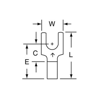 3M Non-Insulated Brazed Seam Block Fork Terminal, BS-31-8-W