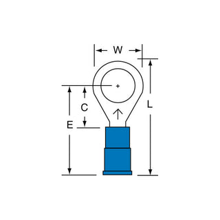 3M Vinyl Insulated Butted Seam Ring Tongue Terminal 12-56-P