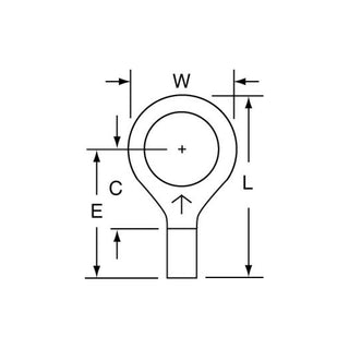 3M Non-Insulated Butted Seam Ring Tongue Terminal 12-38, Max. Temp. 347°F