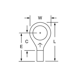 3M Non-Insulated Brazed Seam Ring Tongue Terminal 12-56S-W, Max. Temp.347 °F