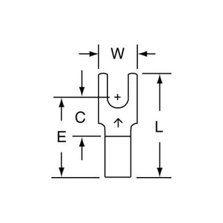 3M Non-Insulated Butted Seam Block Fork Terminal BS-32-6S