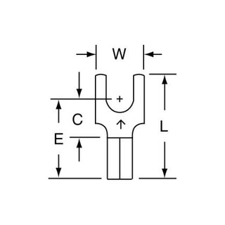 3M Non-Insulated Butted Seam Block Fork Terminal BS-32-8