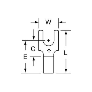 3M Non-Insulated Brazed Seam Block Fork Terminal BS-32-8-W