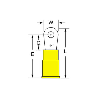 3M Vinyl Insulated Butted Seam Ring Tongue Terminal 13-4S-P