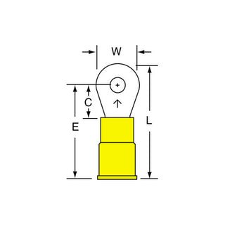 3M Vinyl Insulated Butted Seam Ring Tongue Terminal 13-6-P