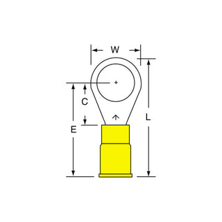 3M Vinyl Insulated Butted Seam Ring Tongue Terminal 13-38-P