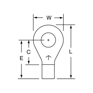 3M Non-Insulated Butted Seam Ring Tongue Terminal 13-14S, Max. Temp.347 °F