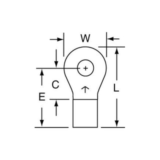 3M Non-Insulated Brazed Seam Ring Tongue Terminal 13-6S-W, Max. Temp.347 °F