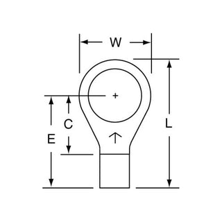 3M Non-Insulated Brazed Seam Ring Tongue Terminal 13-56-W, Max. Temp.347 °F