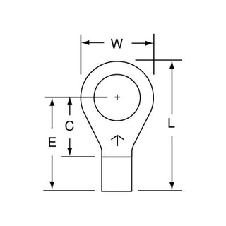 3M Non-Insulated Brazed Seam Ring Tongue Terminal 13-38S-W, Max. Temp.347 °F