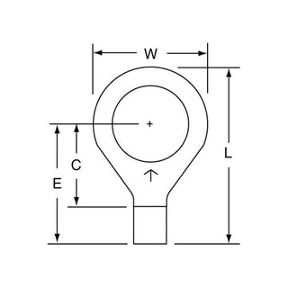 3M Non-Insulated Brazed Seam Ring Tongue Terminal 13-500-W, Max. Temp.347 °F