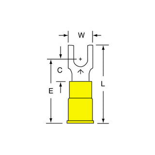 3M Vinyl Insulated Butted Seam Block Fork Terminal BS-33-10-P