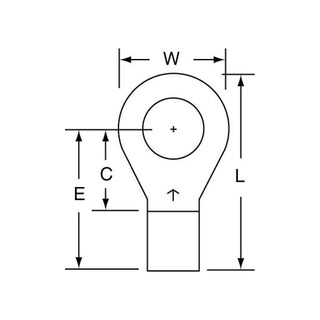 3M Non-Insulated Brazed Seam Ring Tongue Terminal 14-716S-W, Max. Temp.347 °F