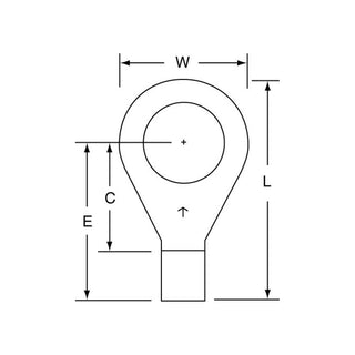 3M Non-Insulated Brazed Seam Ring Tongue Terminal 14-500S-W, Max. Temp.347 °F