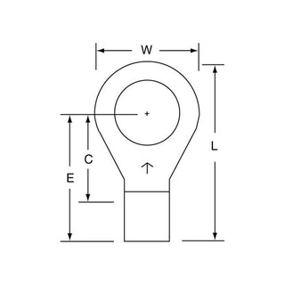 3M Non-Insulated Brazed Seam Ring Tongue Terminal 15-500S-W, Max. Temp.347 °F