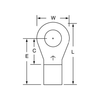 3M Non-Insulated Brazed Seam Ring Tongue Terminal 15-58-W, Max. Temp.347 °F