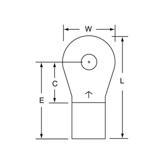 3M Non-Insulated Brazed Seam Ring Tongue Terminal 16-10-W, Max. Temp.347 °F