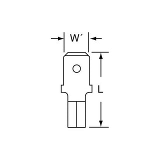 3M Non-Insulated Butted Seam Male Disconnect, 72M-250-32, Max. Temp.347 °F