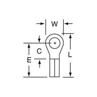 3M High Temperature Butted Seam Ring Tongue Terminal HT-12-6S, for usein ovens