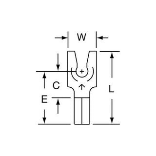 3M Non-Insulated Butted Seam Locking Fork Terminal, SS-31-4