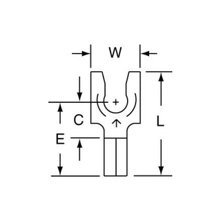 3M Non-Insulated Butted Seam Locking Fork Terminal, SS-31-8