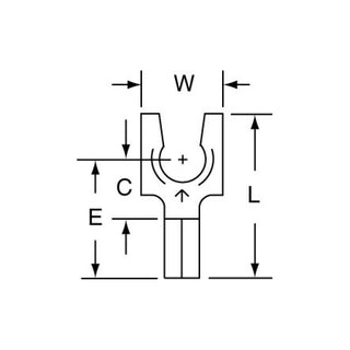 3M Non-Insulated Butted Seam Locking Fork Terminal, SS-31-10