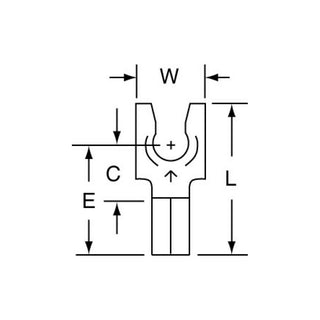 3M Non-Insulated Butted Seam Locking Fork Terminal, SS-32-8