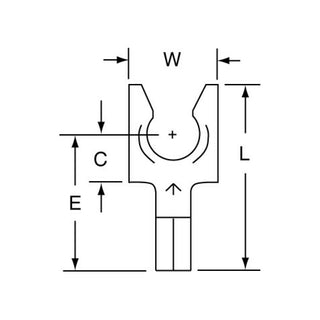 3M Non-Insulated Butted Seam Locking Fork Terminal, SS-32-14