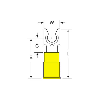 3M Vinyl Insulated Butted Seam Locking Fork Terminal, SS-33-10-P