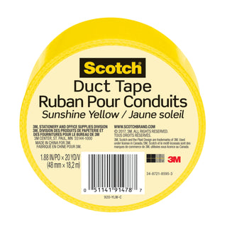 Scotch® Duct Tape 920-YLW-C, 1.88 in x 20 yd (48 mm x 18,2 m), Yellow