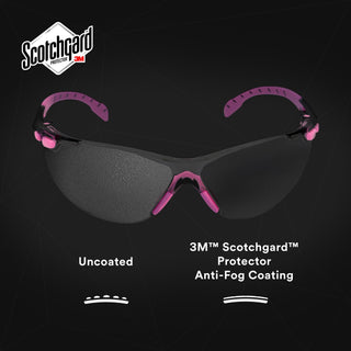 3M Solus 1000-Series Safety Glasses S1407SGAF, Pink/Black