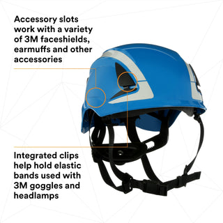 3M SecureFit Safety Helmet, X5003X-ANSI,  Blue, 1Ea/Box