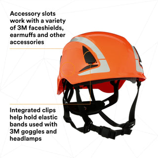 3M SecureFit Safety Helmet, X5007X-ANSI,  Orange, 1Ea/Box