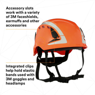 3M SecureFit Safety Helmet, X5007VX-ANSI,  Orange, vented, 1Ea/Box