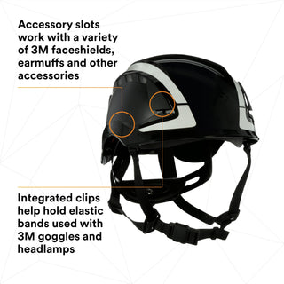 3M SecureFit Safety Helmet, X5012VX-ANSI,  Black, vented, 1Ea/Box