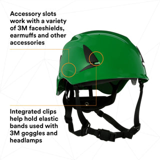 3M SecureFit Safety Helmet, X5004-ANSI,  Green