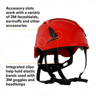 3M SecureFit Safety Helmet, X5005-ANSI,  Red